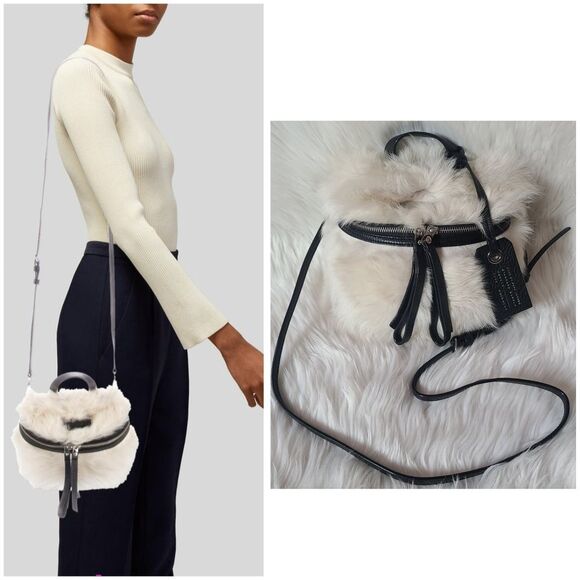 Marc Jacobs|Fur & Leather Canteen Crossbody Bag - Picture 1 of 14